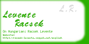 levente racsek business card